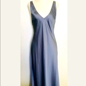 Victoria's Secret Gray V-Neck Satin Midi Nightgown